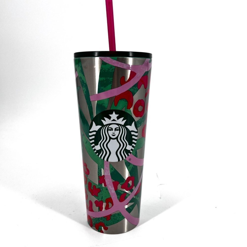 Starbucks Stainless‎ Steel Jungle Tropical Leopard Print Tumbler June 2021